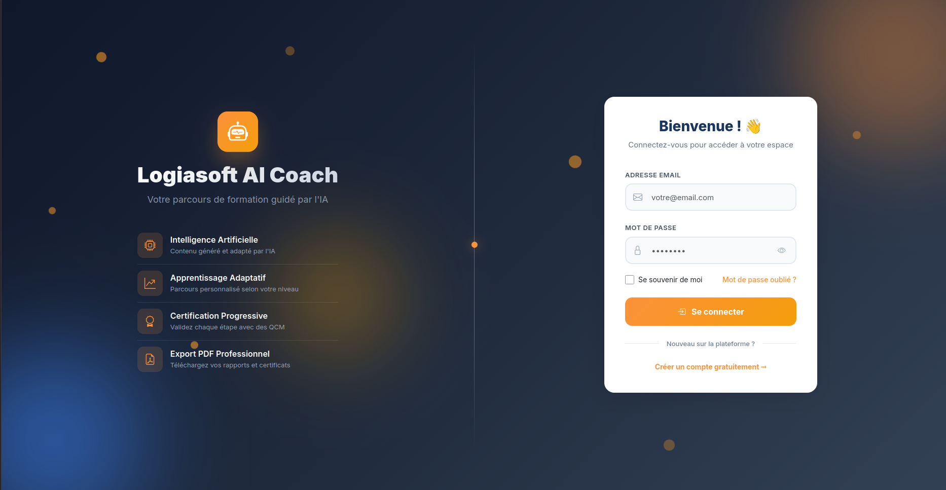 Page de connexion LogIAsoft